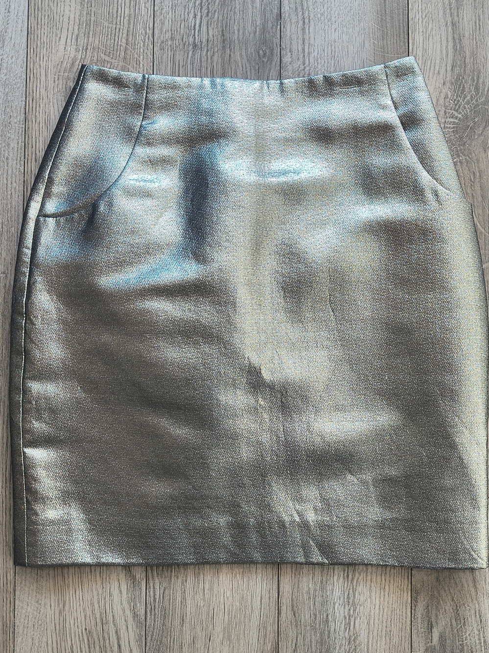 H&M Metallic Silver Pencil Skirt